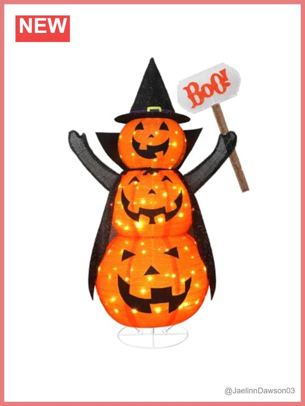 4.3FT Collapsible Halloween Pumpkin Lantern 100 LED Lighted Jack-O-Lantern Decor